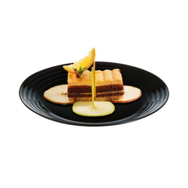 Plato Para Postre De Vidrio Opal 19 Cm Harena Color Negro BECO